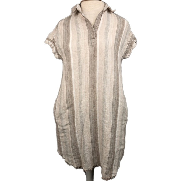 100 lino dresses Maxi Tie Neck Dress ARUBA / XXS/38